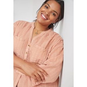 Anthropologie Pilcro Seersucker Tunic Buttondown